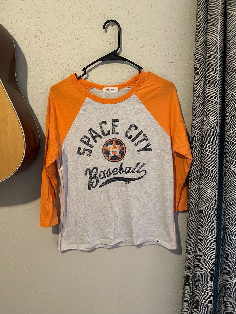 Astros Baseball Raglan Tee - Orange/Heather Gray